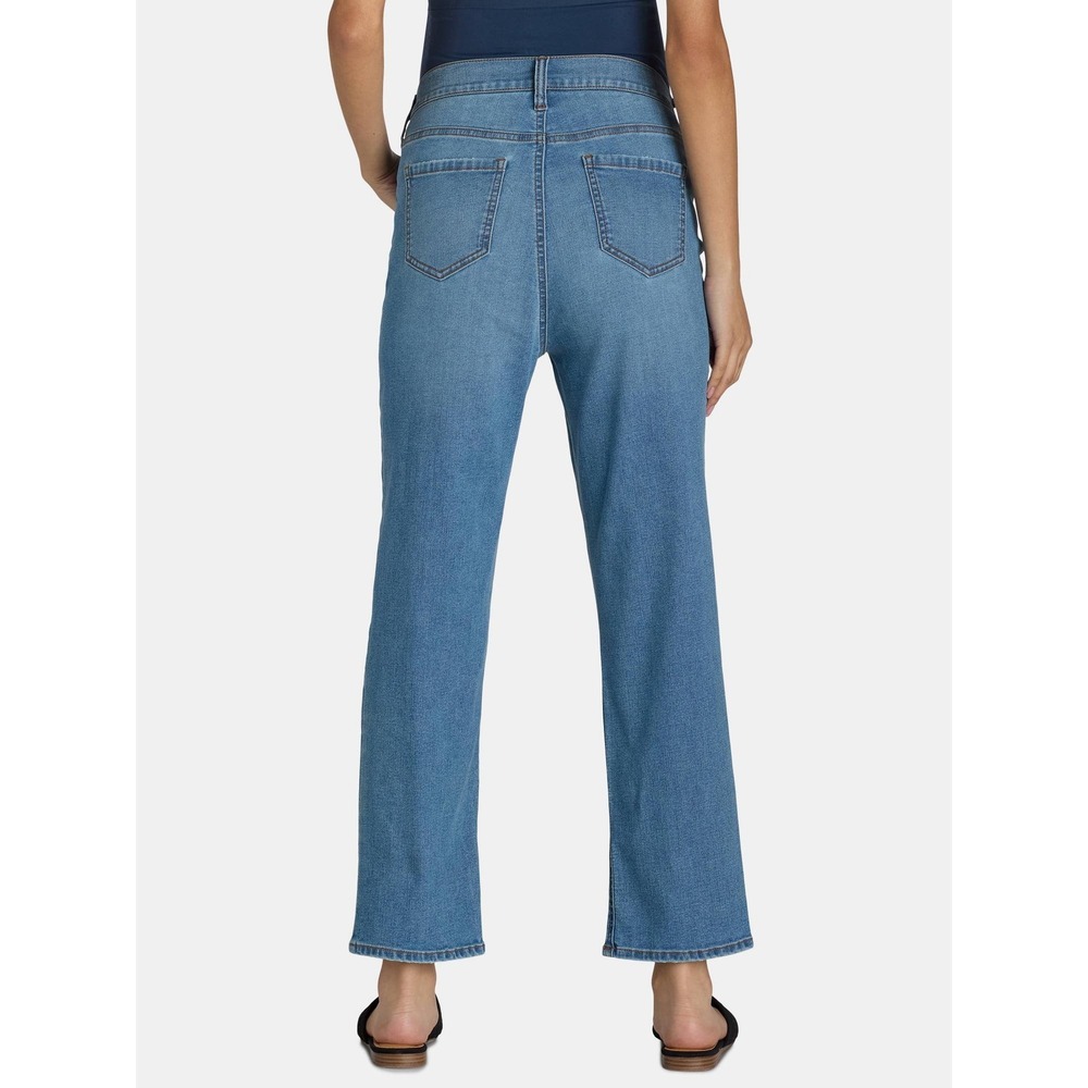 Time and Tru Straight Leg Jeans Womens Small 4-6 Maternity Comfort Belly Band - Picture 4 of 5